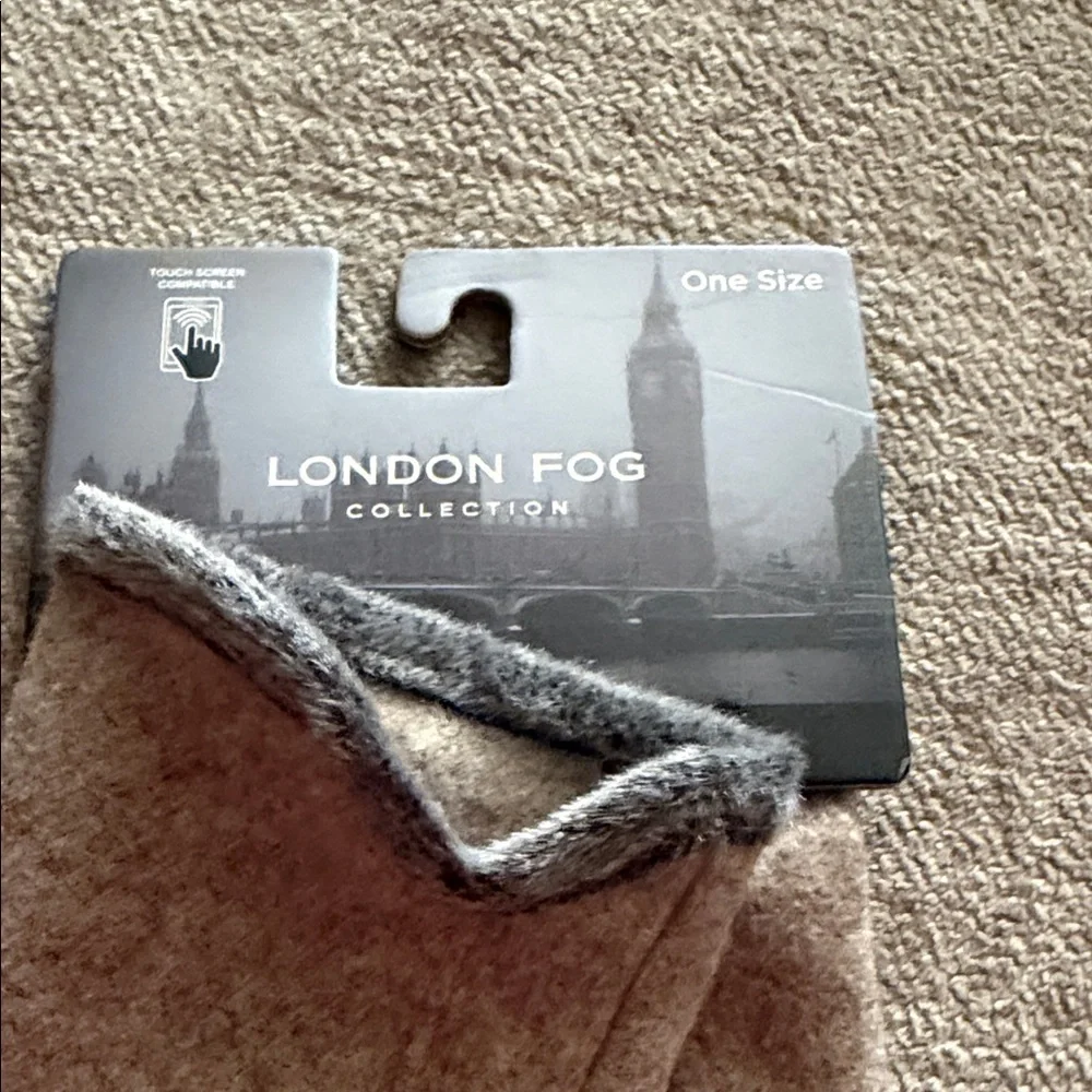 London Fog Tan Gloves with Gray Edge